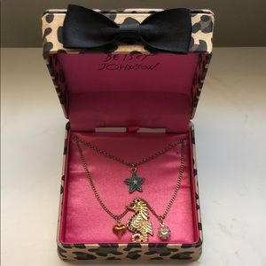Betsey Johnson Gold Seahorse And Starfish Necklace